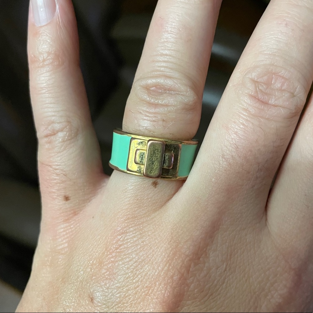 BCBG turquoise interlock ring
